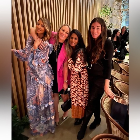 New!Misa Los Angeles Persephone Ruffle Maxi Dress Abstract Floral 🩵Medium NWT! - Picture 9 of 16